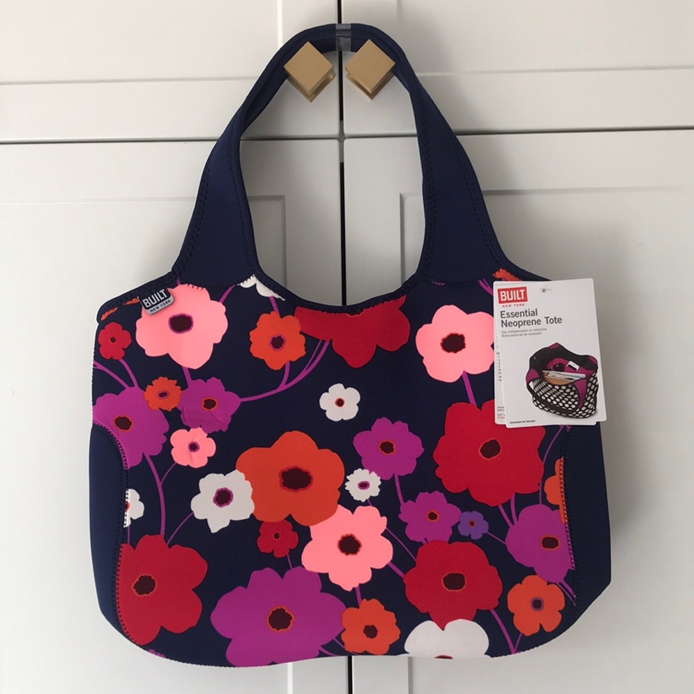 NWT! Bright floral neoprene tote